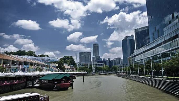 新加坡河新加坡河金融中心cbd城市航拍