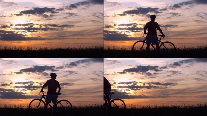日落时的自行车手日落时的自行车手骑行