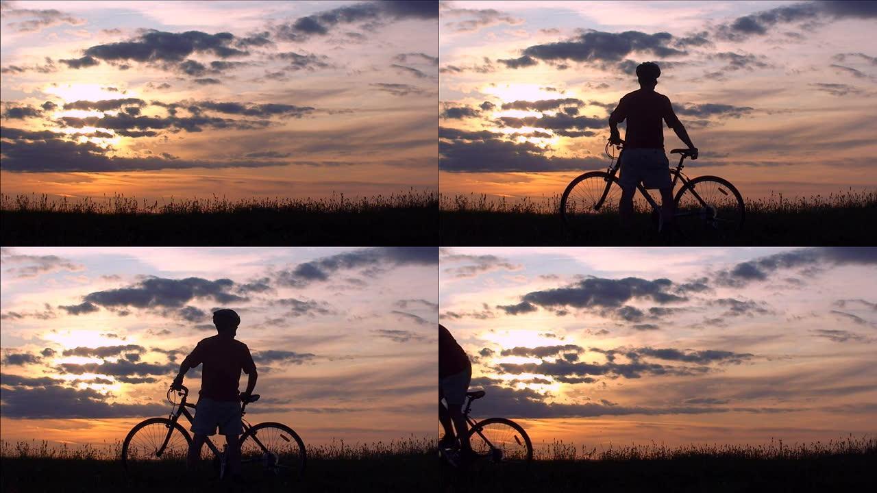 日落时的自行车手日落时的自行车手骑行