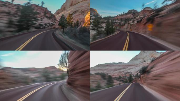 驾驶犹他州锡安国家公园