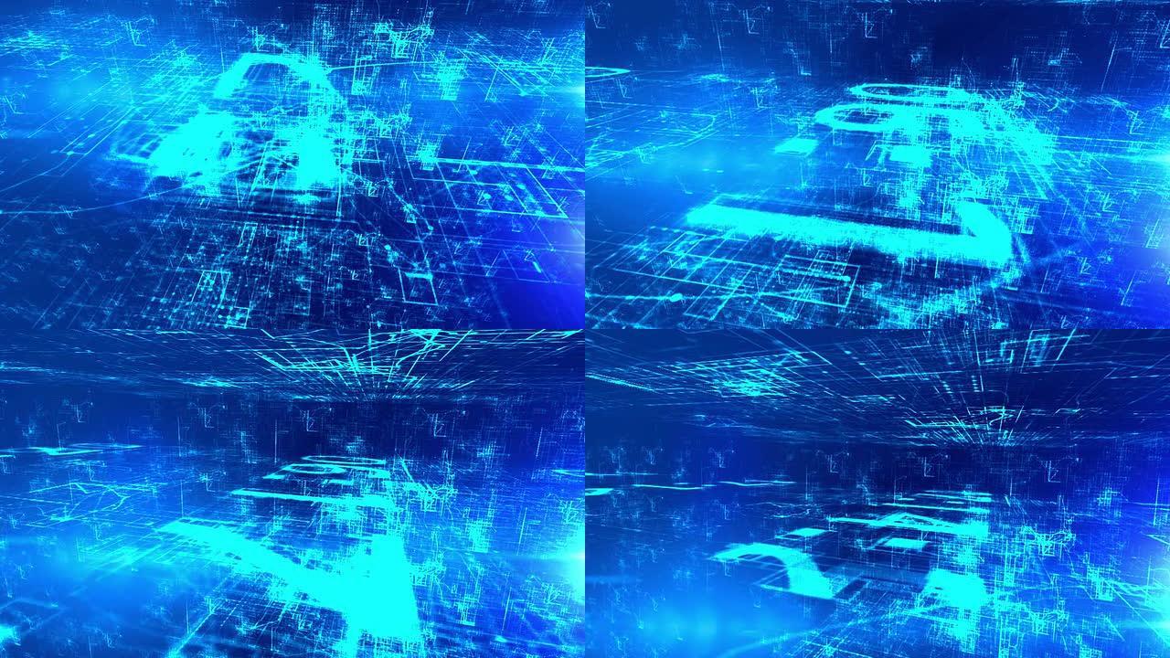 大数据概念模拟蓝色空间科幻虚幻梦境三体