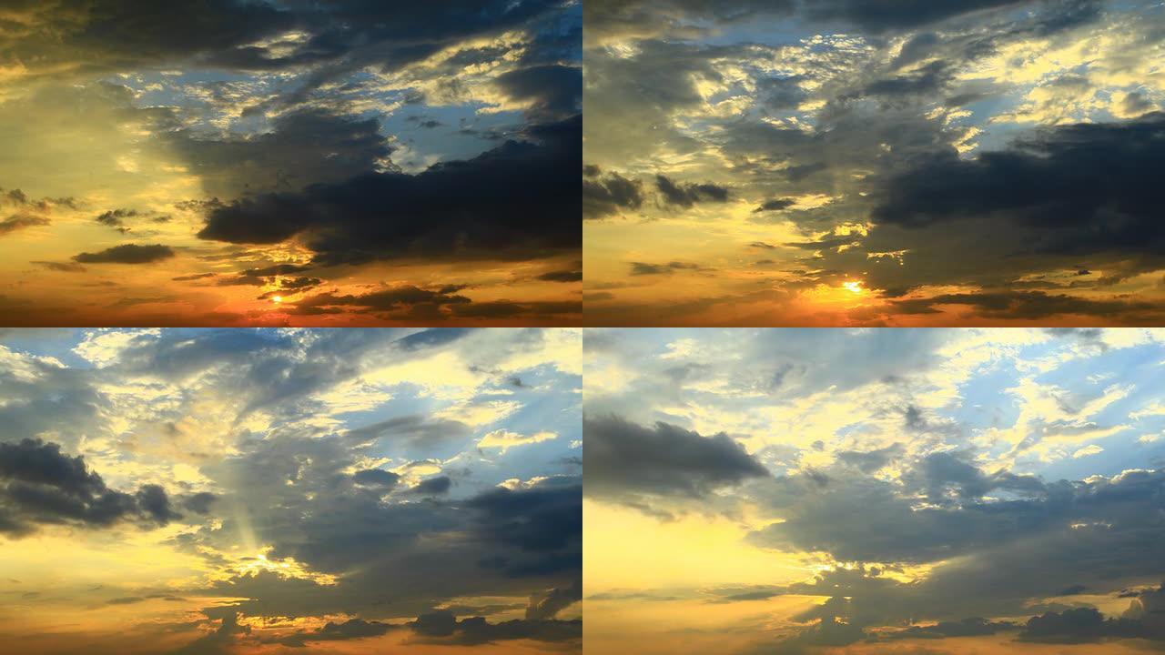 移动的云视频素材日出清晨乌云蔽日