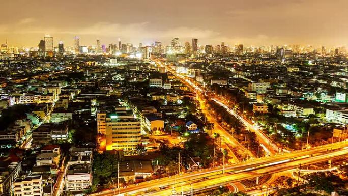 全高清: 彩色曼谷泰国城市场景，延时。