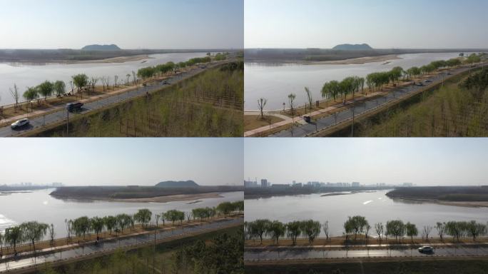 山东济南：黄河第九湾春光明媚大河安澜