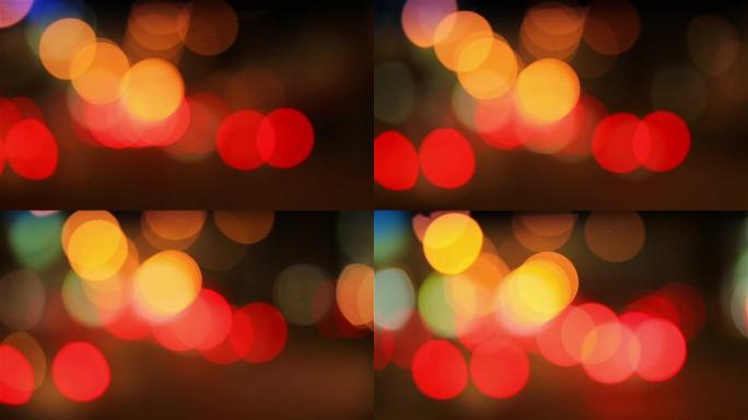 高清: Bokeh夜间彩灯。