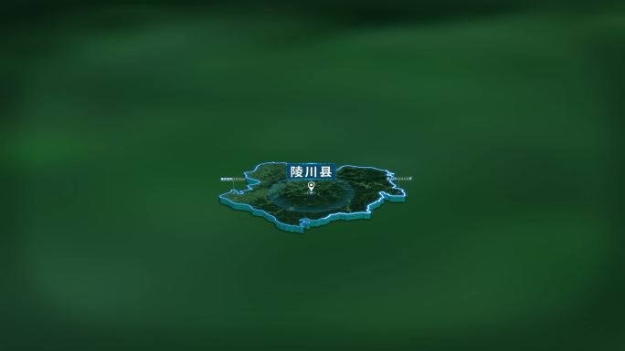 4K大气晋城市陵川县地图面积人口信息展示