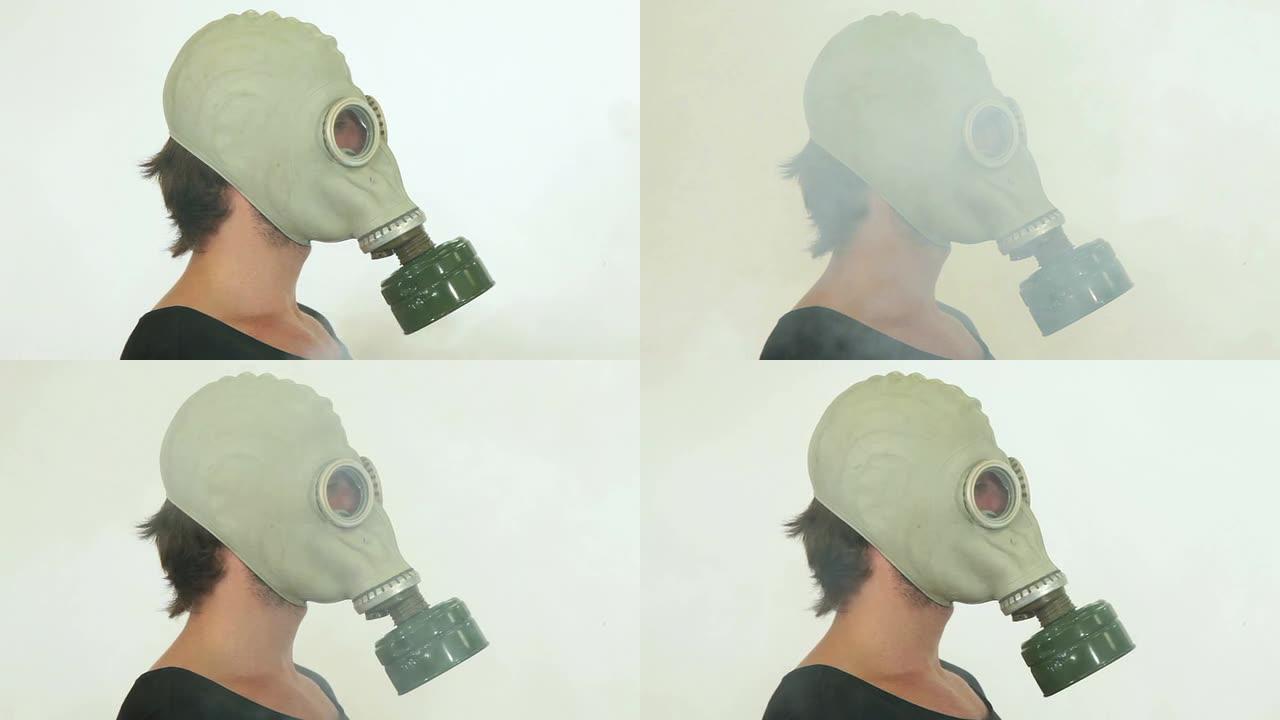 防毒面具外国人面罩实拍防毒工具
