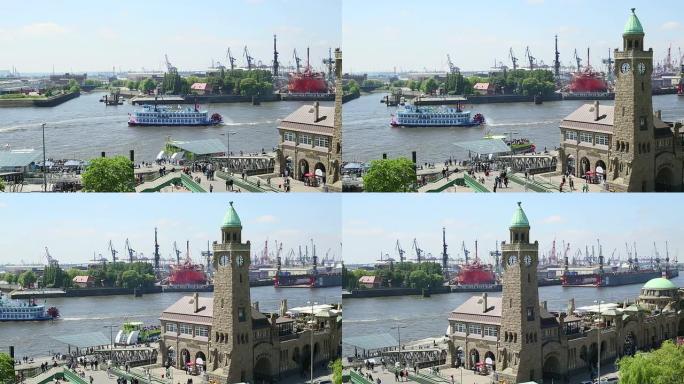 汉堡港钟楼和造船厂