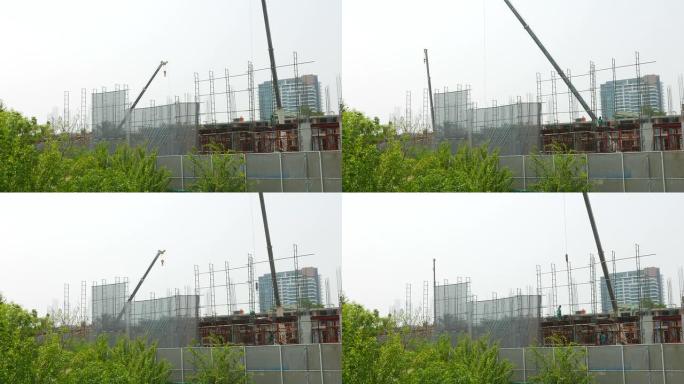 施工建筑延时建筑吊塔施工地楼盘地产开发