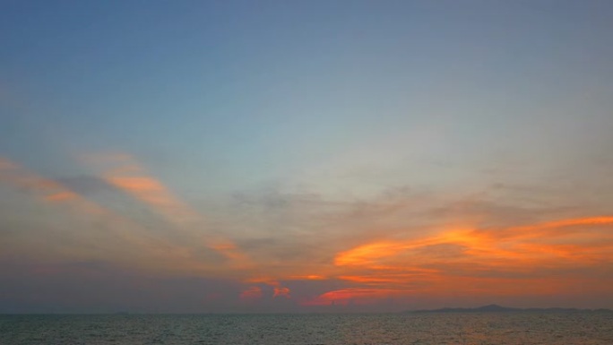 海黄昏傍晚霞日落日转夜幕火烧云