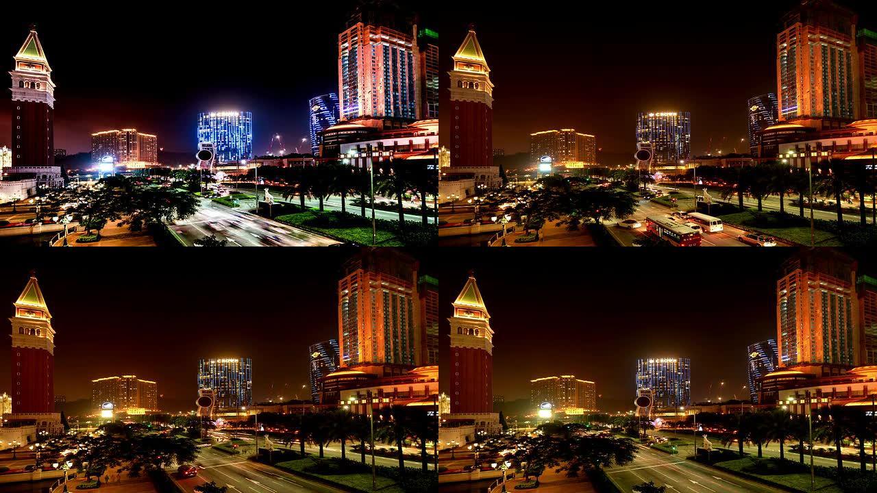 2014年11月26日，中国澳门：中国澳门赌场的夜景