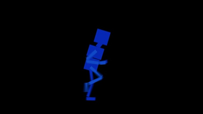 蓝色卡通人物跑步循环动画