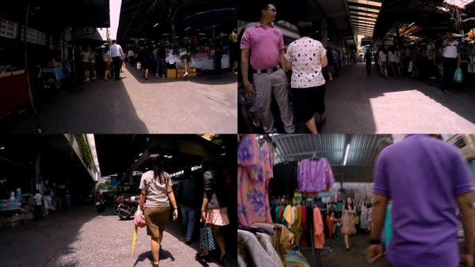 高清超延时：享受在泰国市场漫步的乐趣。