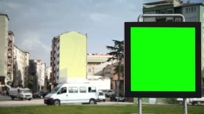 绿屏广告广告牌绿屏广告广告牌城市车流