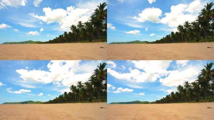 菲律宾长滩岛沙滩蓝天飞云美丽风光