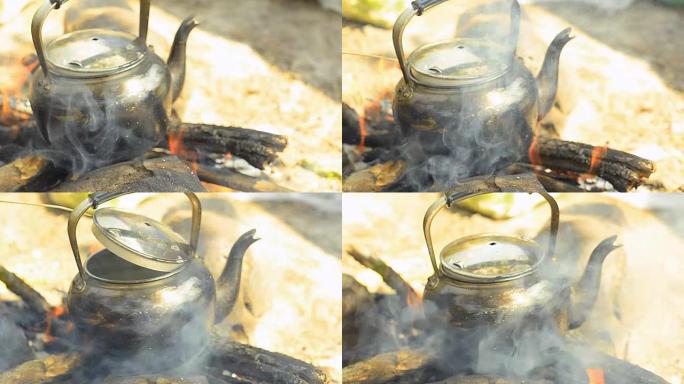 淘: 用传统方法蒸茶壶