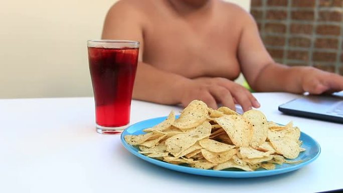 吃胖子打游戏垃圾食品上网