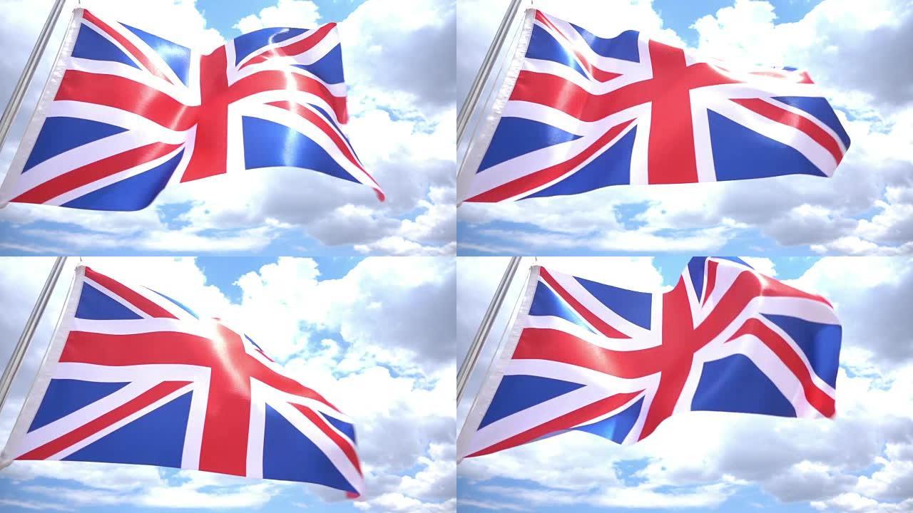 英国国旗英国国旗特写旗帜飘扬视频素材