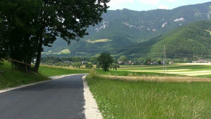 乡村田间小路道路村路无人空镜