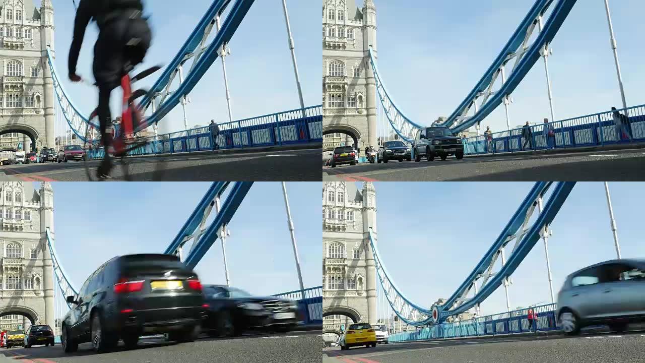 伦敦塔桥的T/L交通 (4K/UHD至高清)