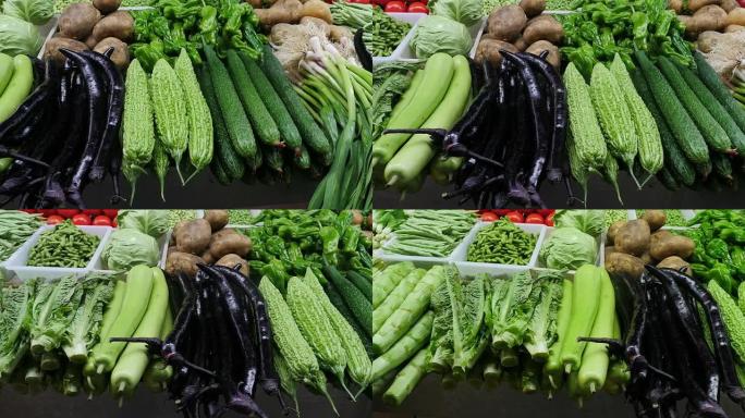 亚洲蔬菜向左平移菜市场蔬菜卖菜