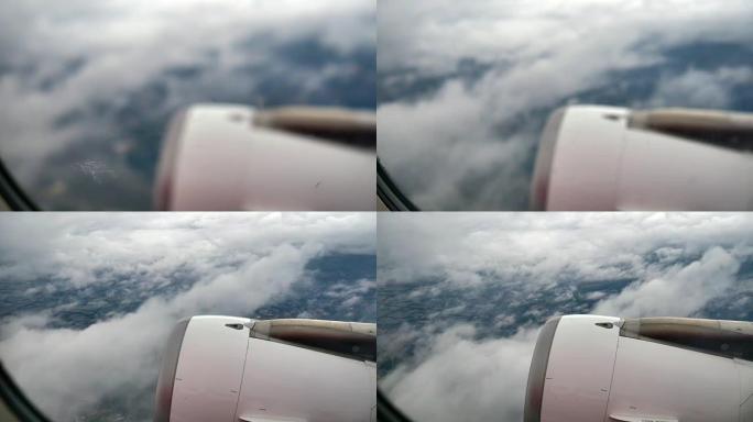 透过飞机窗户看到的云