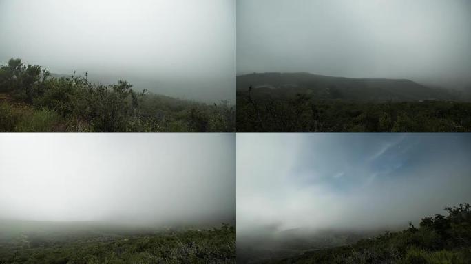 夜间从拉古纳山 (Mt Laguna) 拍摄的云瀑布的延时，在索尼A7s上拍摄，相机平移。