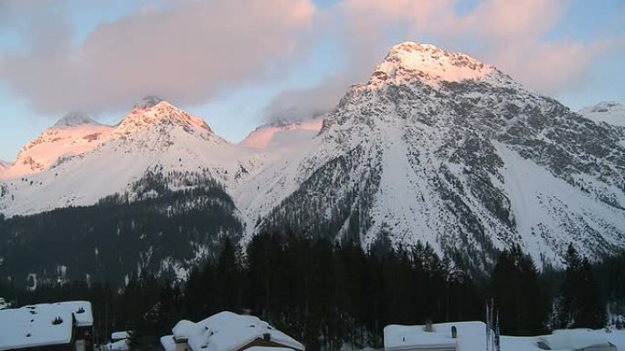 阿罗萨雪林雪景阿尔卑斯山