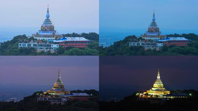 从白天到夜晚:泰国北部的那栋大楼