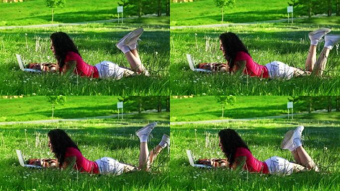 使用上网本的年轻女性