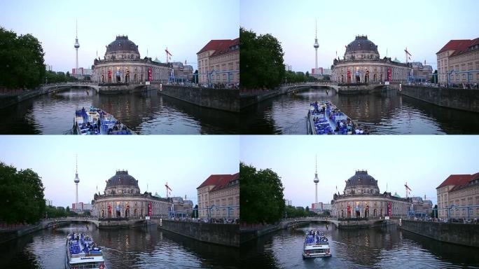 施普雷河上的船只，柏林的Bodemuseum