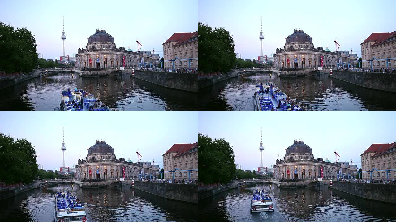 施普雷河上的船只，柏林的Bodemuseum