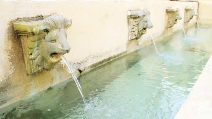 狮子头喷泉滴水