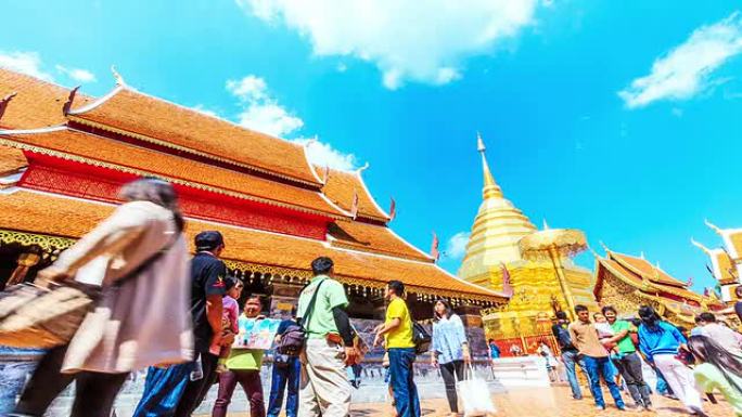 高清延时：泰国清迈Phrathat doi suthep寺庙