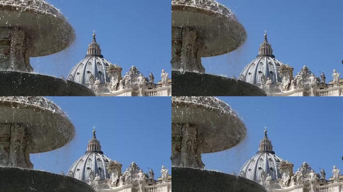 罗马梵蒂冈圣彼得广场的喷泉