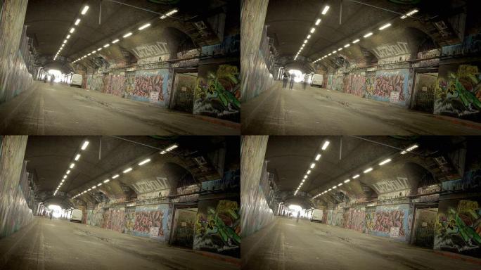 Grunge Graffit隧道延时。高清