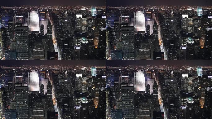 曼哈顿高角度夜晚第五大道。