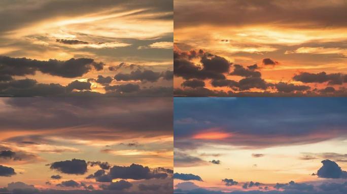 日落和云景，时间流逝