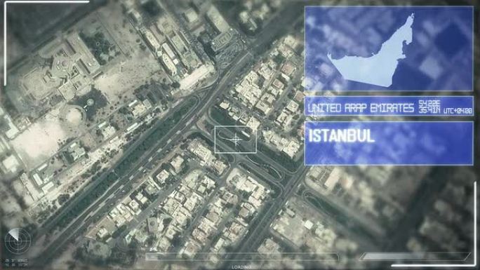 阿布扎比的未来主义卫星图像视图