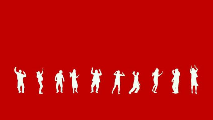 跳舞的人-红色背景