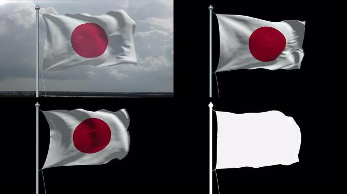 日本国旗高清，PAL，NTSC，阿尔法包括在内，循环