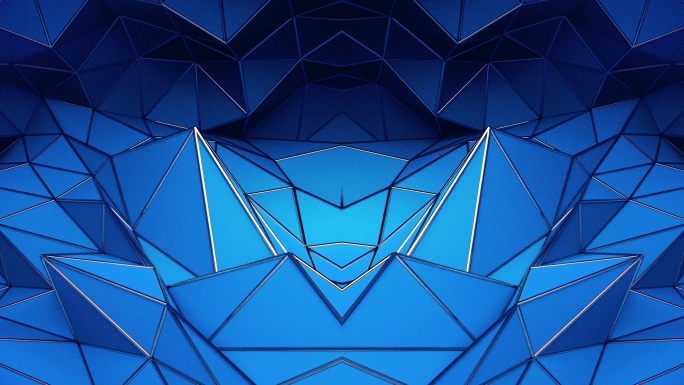 【4K时尚背景】蓝色三角几何图形华丽科技