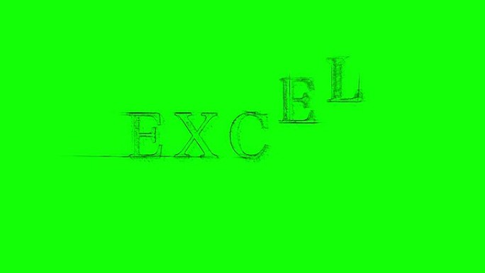 横幅Excel草图摇摇欲坠的文本绿色屏幕背景动画