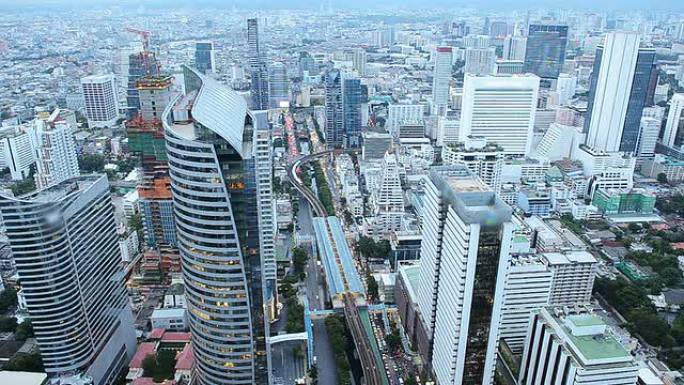 曼谷市鸟瞰图曼谷市金融中心cbd城市航拍