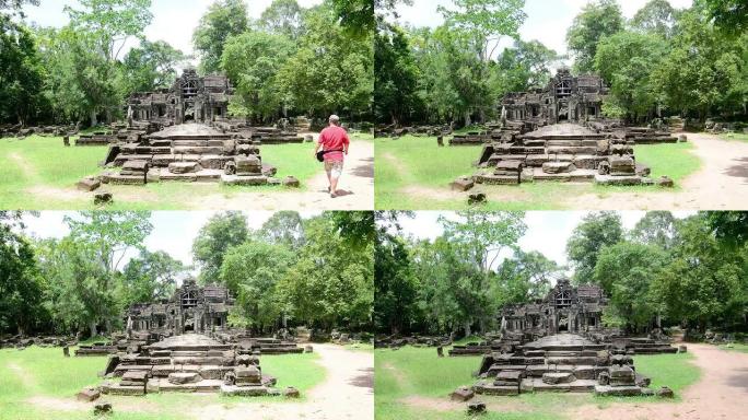 柬埔寨吴哥窟古老的佛教高棉庙宇。女Kdei Prasat