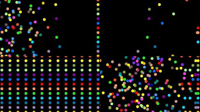 动作中多个抽象的彩色点导致复制空间