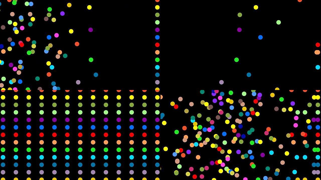 动作中多个抽象的彩色点导致复制空间