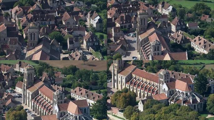 韦泽莱修道院-鸟瞰图-勃艮第，Yonne，Avallon区，法国