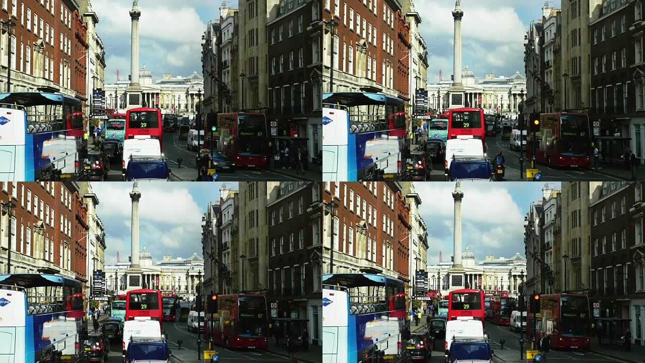 POV伦敦白厅和特拉法加广场 (UHD)