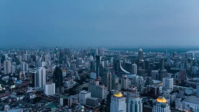 昼夜时间流逝4K: 曼谷市中心的城市景观